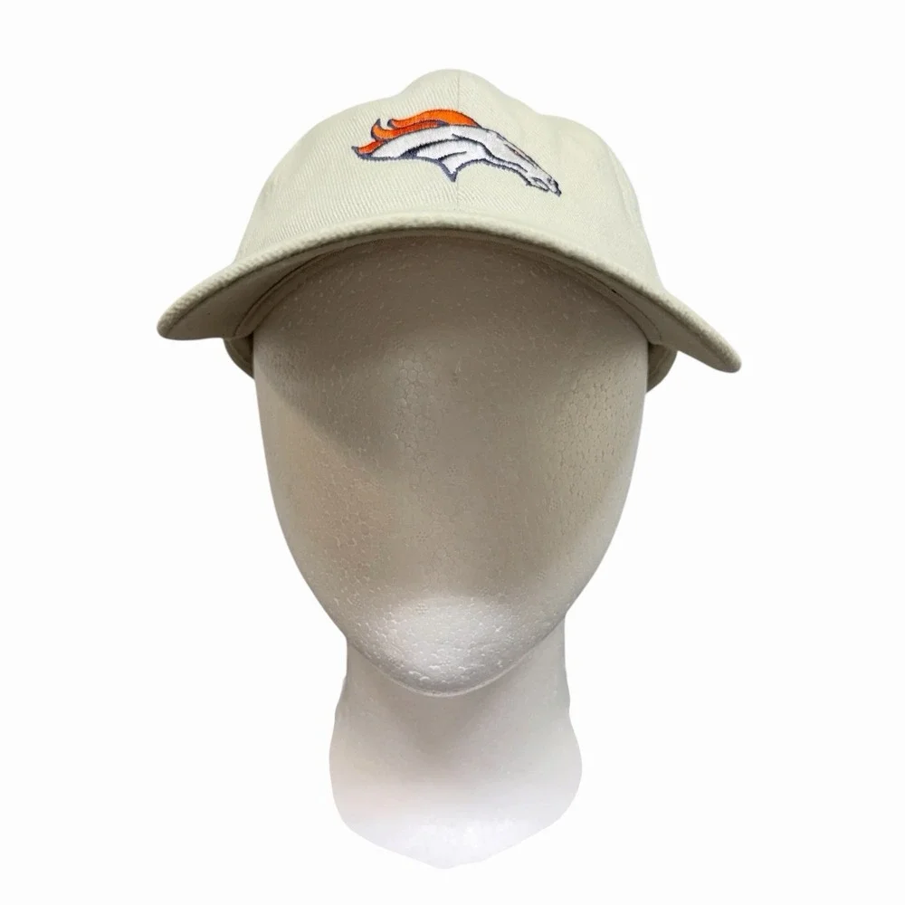 Denver Broncos NFL Football Hat Cap Cream Beige Embroidered Logo‎ Dad Hat